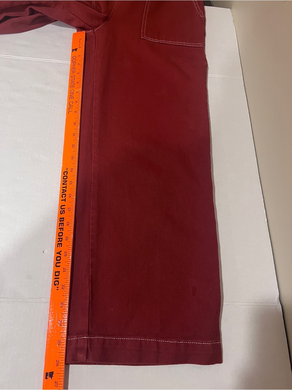 BDG Urban Outfitters Women Rust Wide Leg Utility Pant Contrast Stitch W27 Grunge - Picture 10 of 12